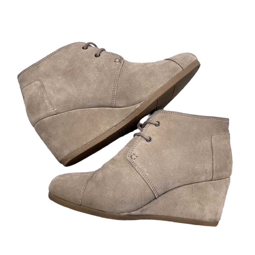 TOMS Desert Taupe Suede Women's Wedge Boots